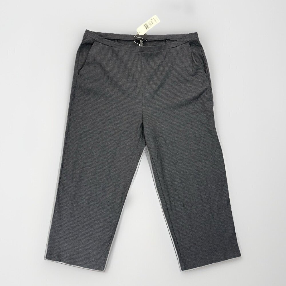 Eileen Fisher Women's Cropped Pants Size XL Gray Pull On Wide Leg USA NWT $158